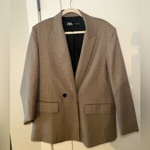 Zara Women Plaid Blazer Size Medium